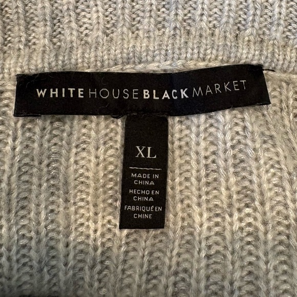 White House Black Market NWOT Lt Gray Cowl Neck Studded Embellished Sweater XL - Picture 7 of 9